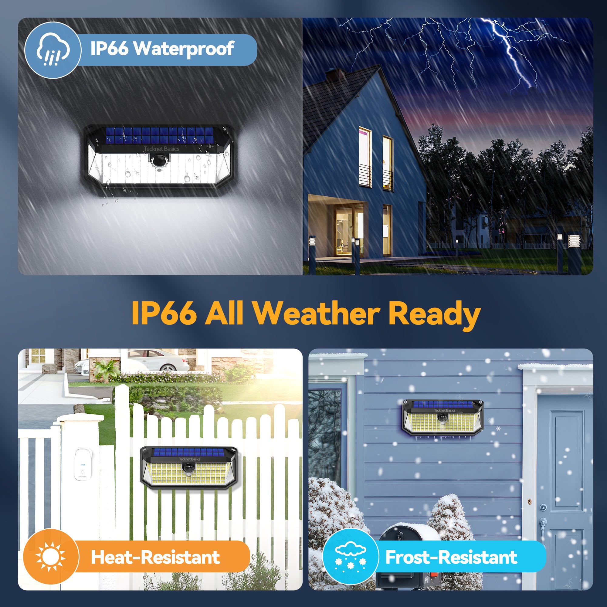 TECKNET 4200Lm 416 LED Solar Lights Outdoor Waterproof