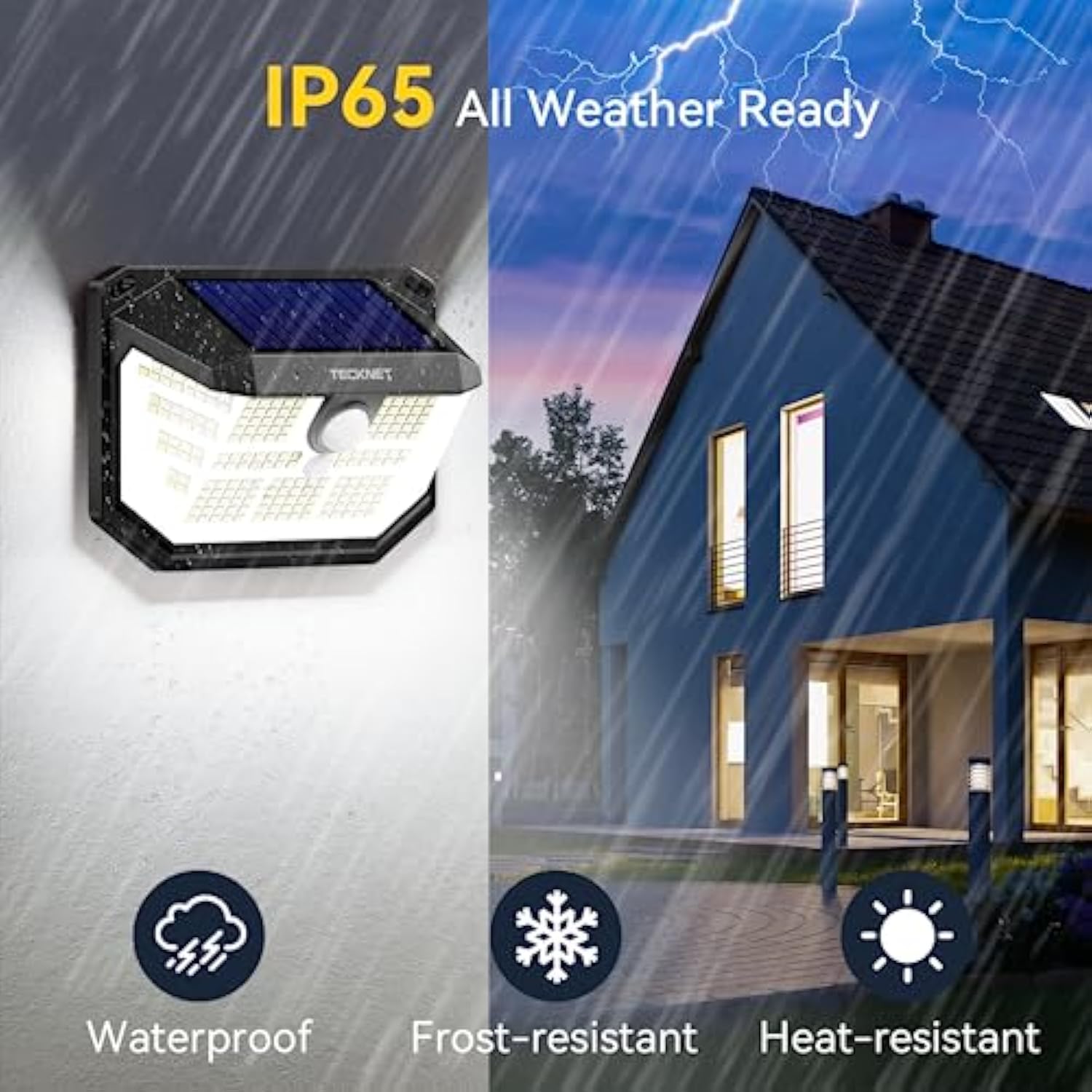 TECKNET Outdoor Waterproof Solar Light With 231 LED