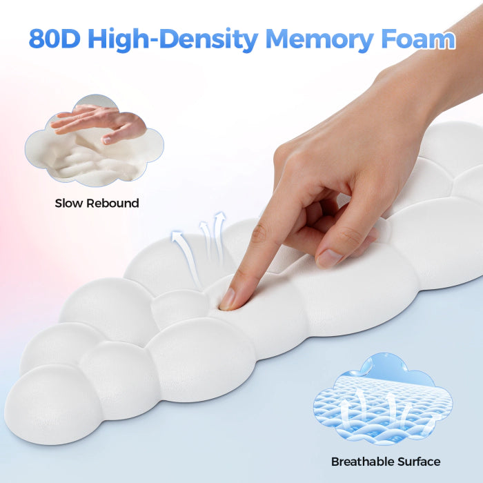 TECKNET Cloud Mouse Pad with Wrist Rest MGM01142,80D high‑density slow‑rebound memory foam breathable ergonomic wrist rest for keyboard