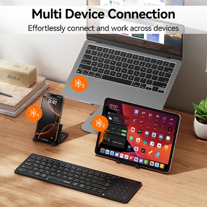 TECKNET Foldable Bluetooth Keyboard, Touchpad & Numpad,TK-KB035