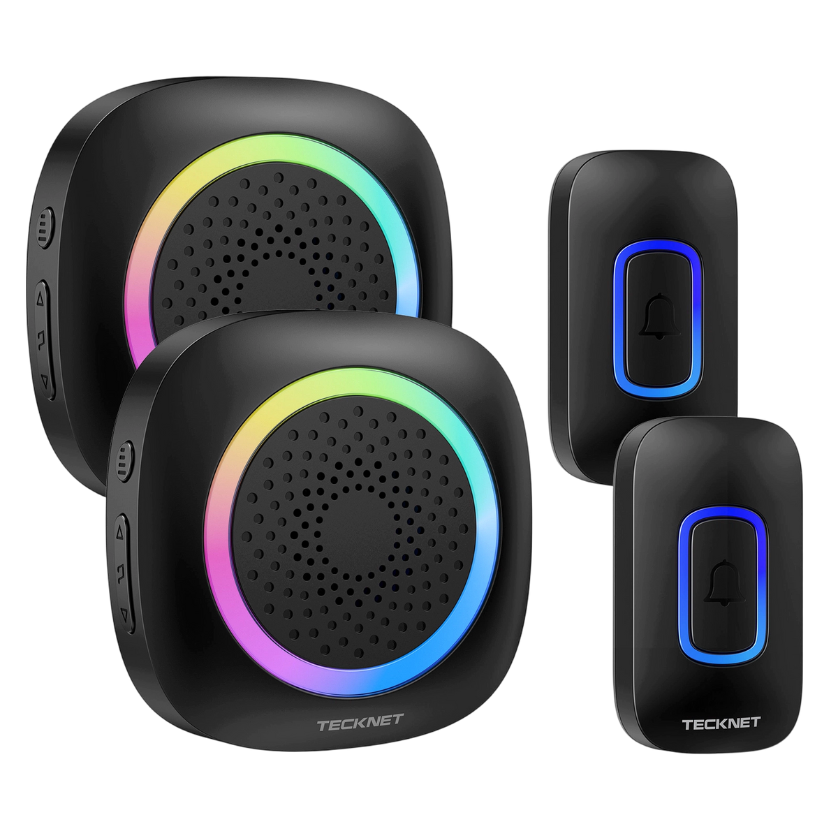 TECKNET Wireless Doorbell With 2 Portable Doorbell With RGB Light TK-WD996