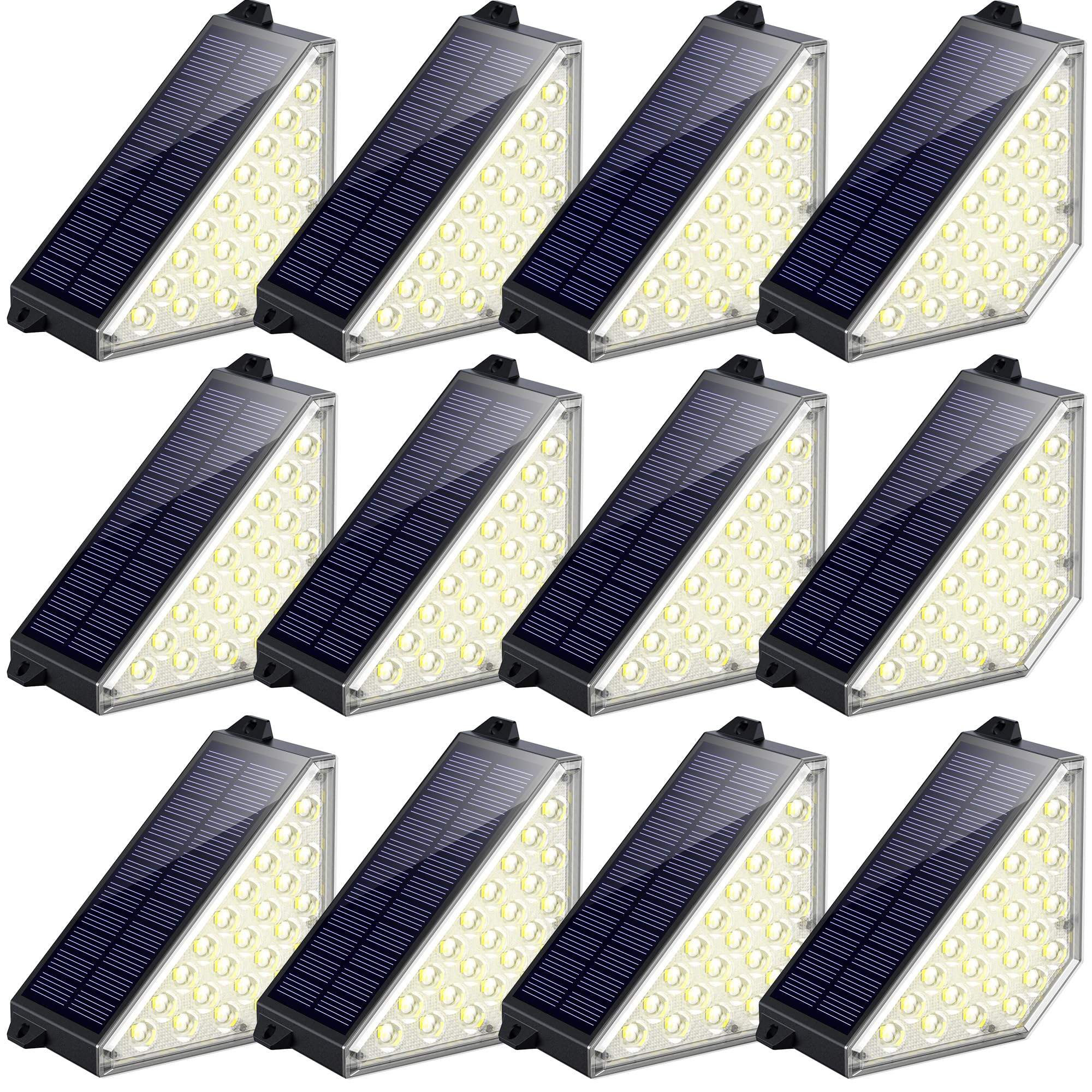 TECKNET Solar Step Lights for Outside, 2 Modes Brightness Adjustable
