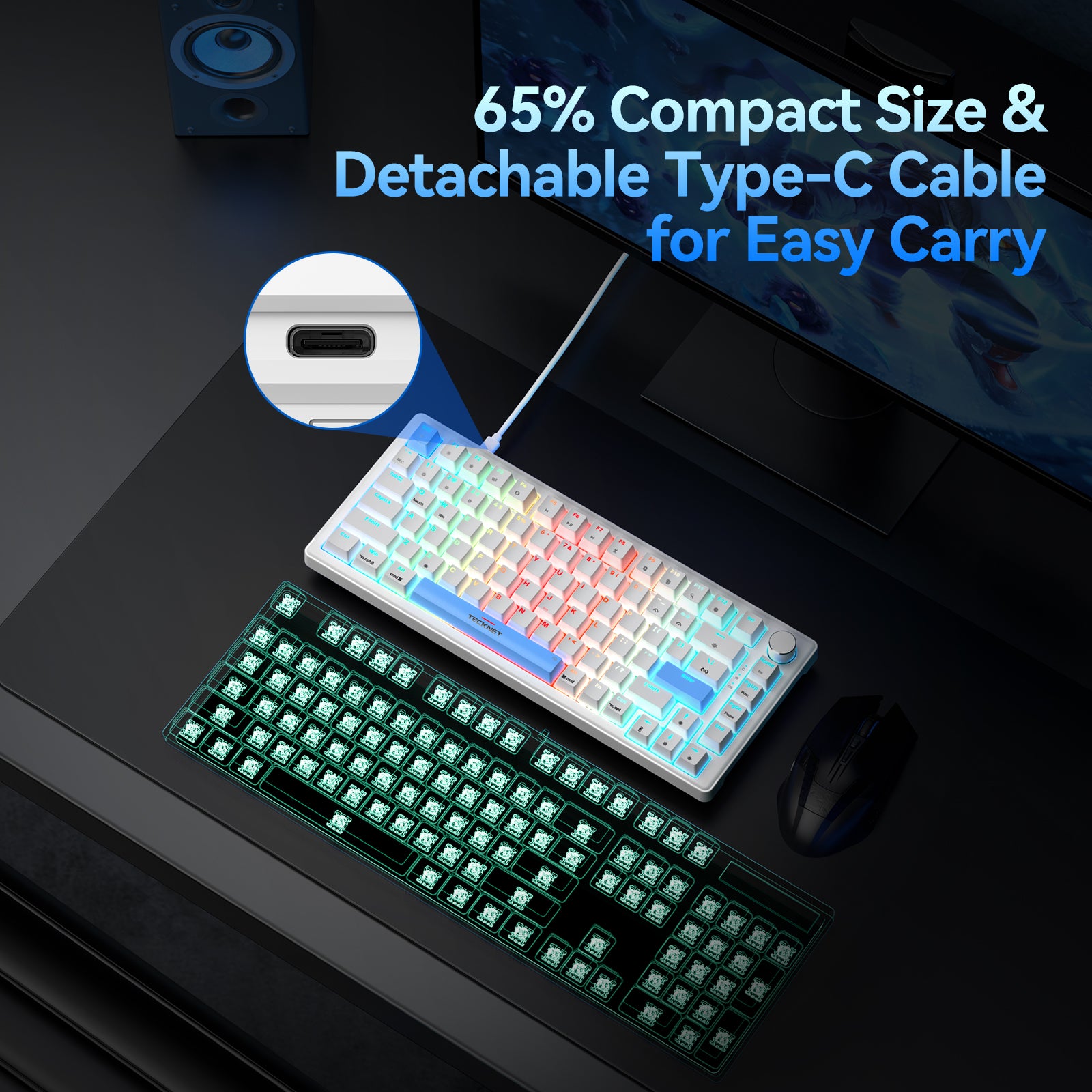 TECKNET EGK-01001 Wireless Gaming Keyboard