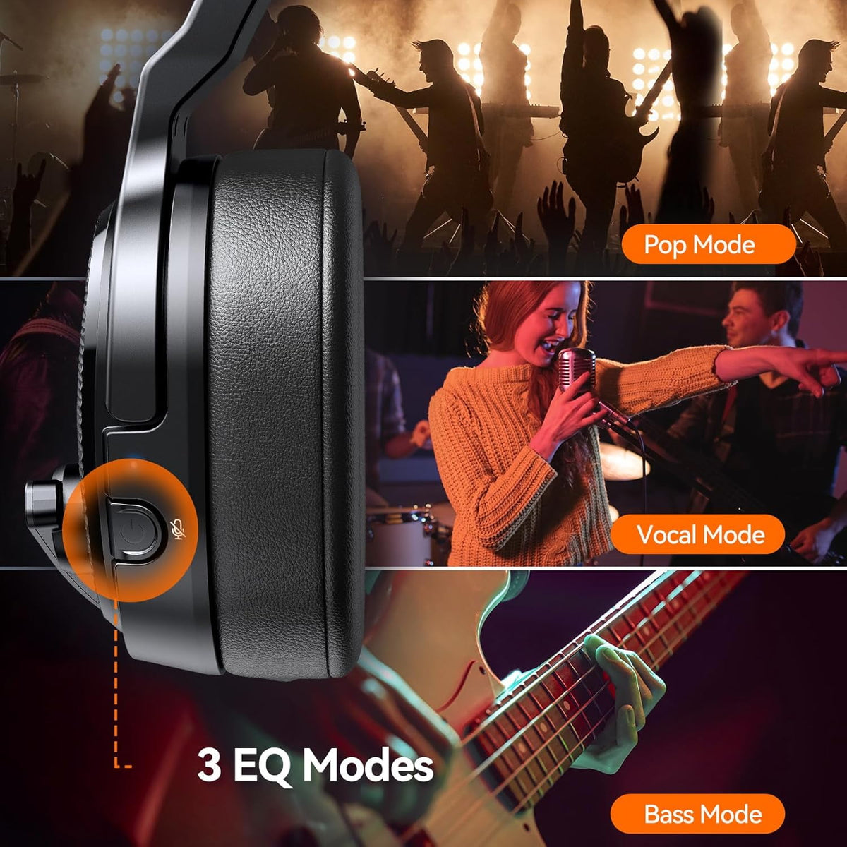 TECKNET BASICS Bluetooth Trucker Headset, Single & Dual Ear Wireless with Mic, Noise Cancelling, 50Hrs Battery, 3 EQ Music Modes, Trucker Bluetooth Headphones for PC, Drivers, Office, Call Center
