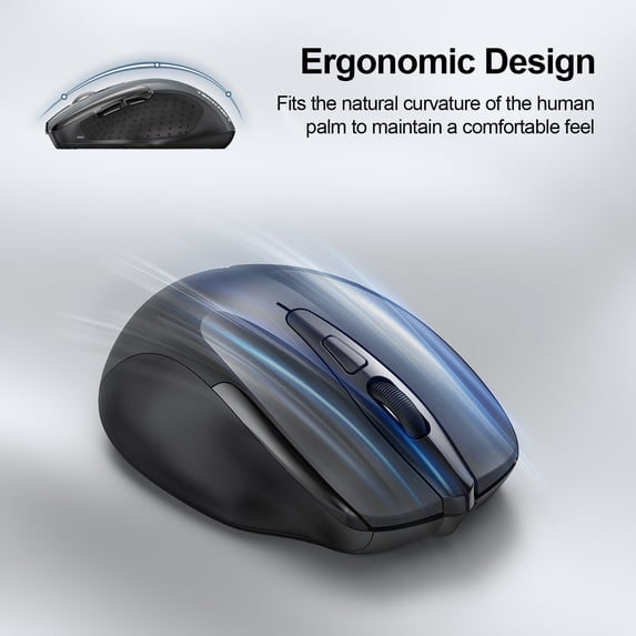 Mouse Silent Click,Computer Mouse,Wireless Mouse (2.4G & BT5.0/3.0) Silent 4800 DPI Computer USB A & Bluetooth Mouse 6 Buttons,Wide Compatibility