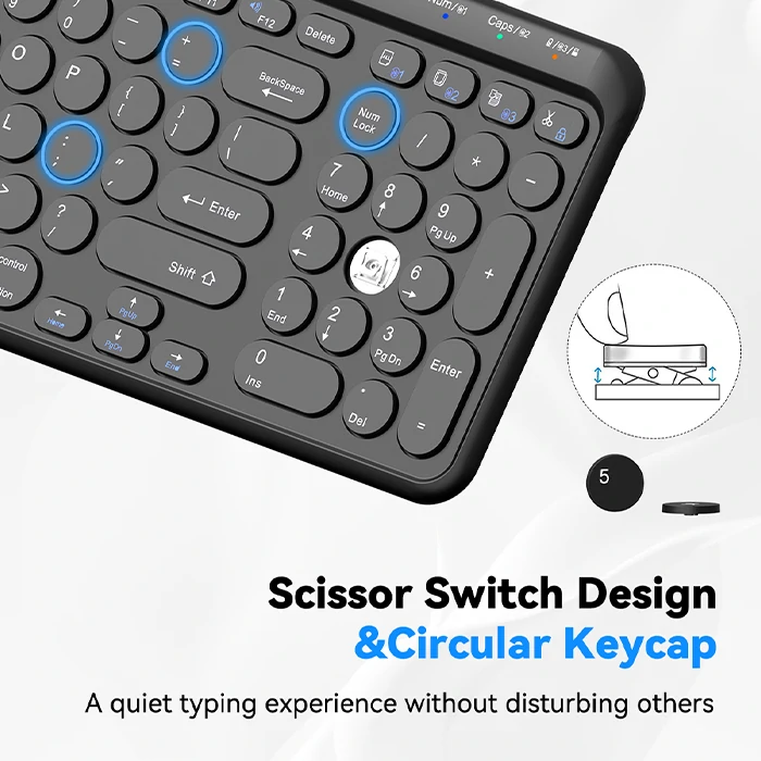 TECKNET 4-Device Wireless Keyboard TK-KB020