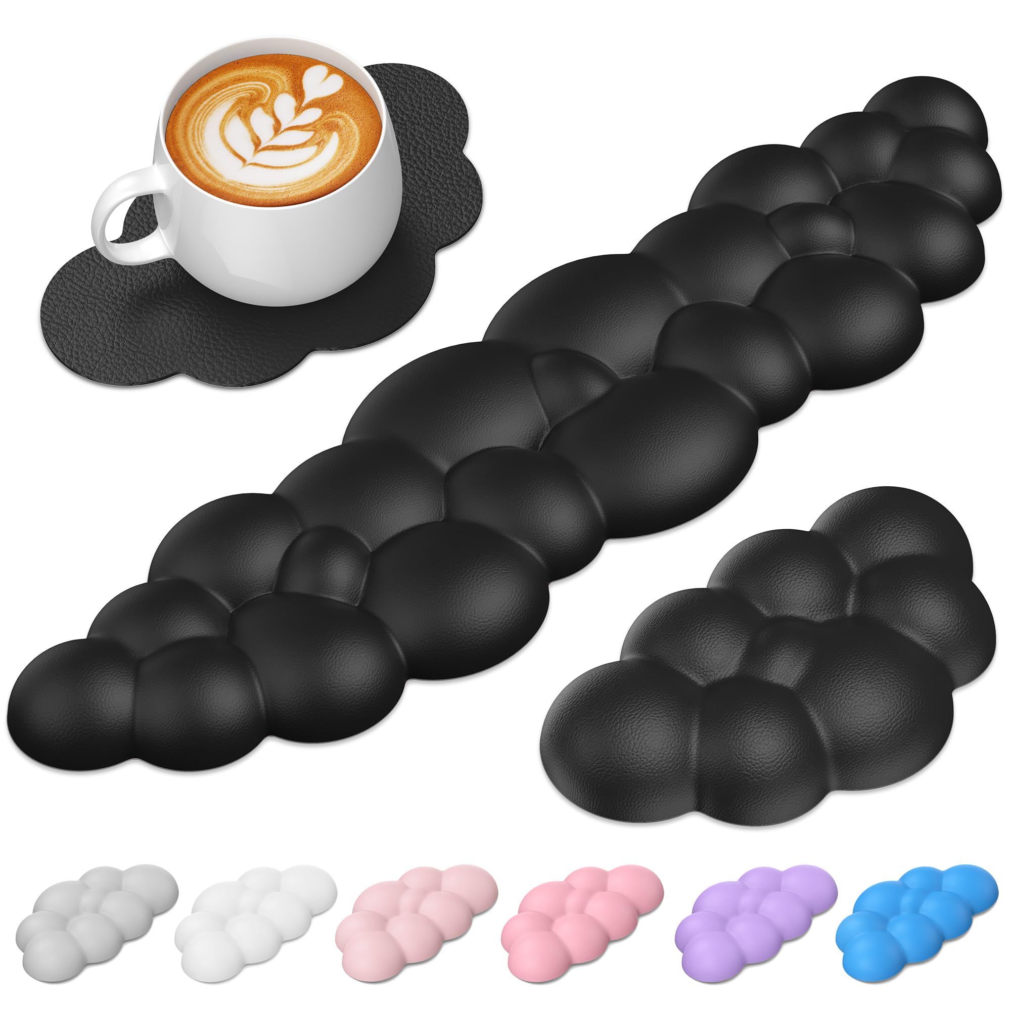 TECKNET Cloud Keyboard Wrist Rest Set, Cloud Wrist Rest with Non-Slip Base