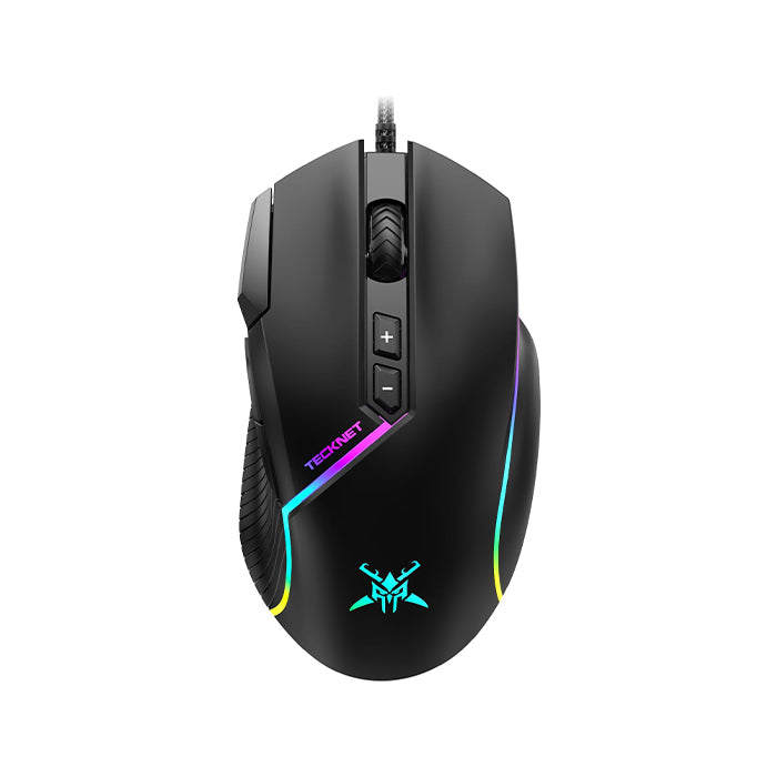 TECKNET Wired Gaming Mouse, 12,800 DPI with Optical Sensor, 8 Programmable Buttons