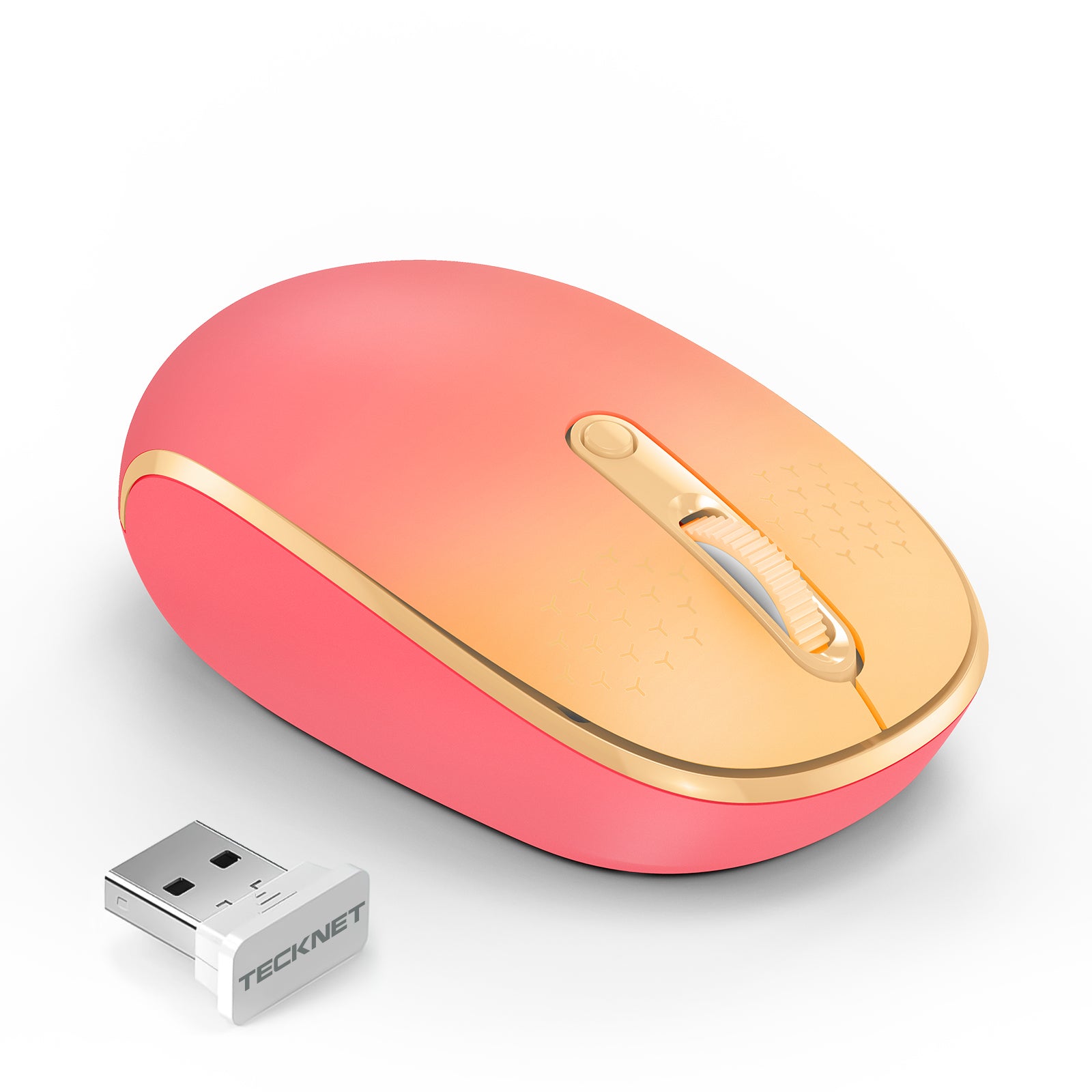 TECKNET Wireless Mouse, 2.4G Quiet Computer Mouse with USB Receiver, 4 Buttons Portable Cordless Mice for Chromebook, Laptop, PC, Mac, 800/1200/1600 DPI