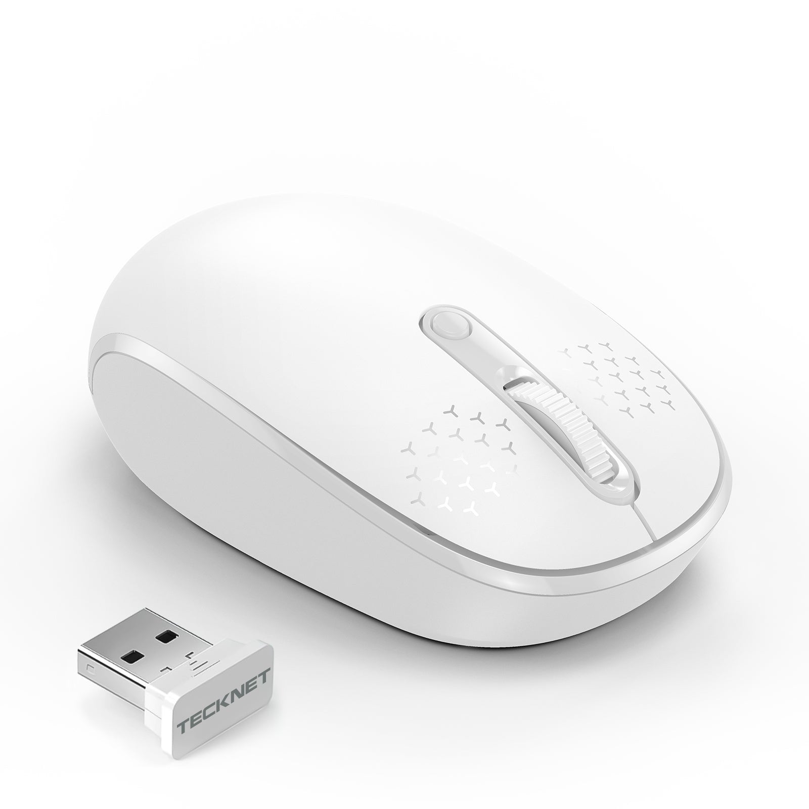 TECKNET Wireless Mouse, 2.4G Quiet Computer Mouse with USB Receiver, 4 Buttons Portable Cordless Mice for Chromebook, Laptop, PC, Mac, 800/1200/1600 DPI