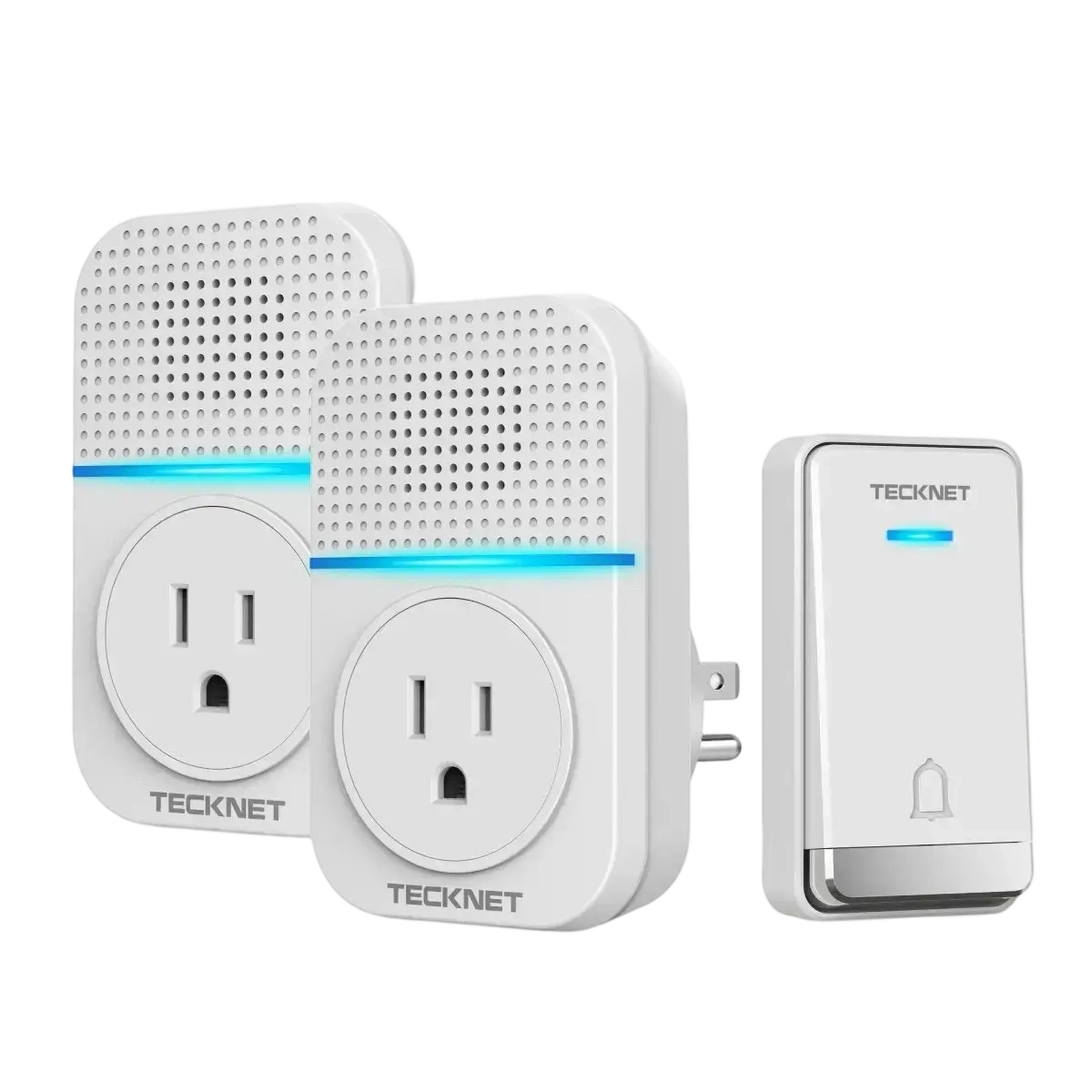 TECKNET Wireless Self-Powered Doorbell with Extra Socket
