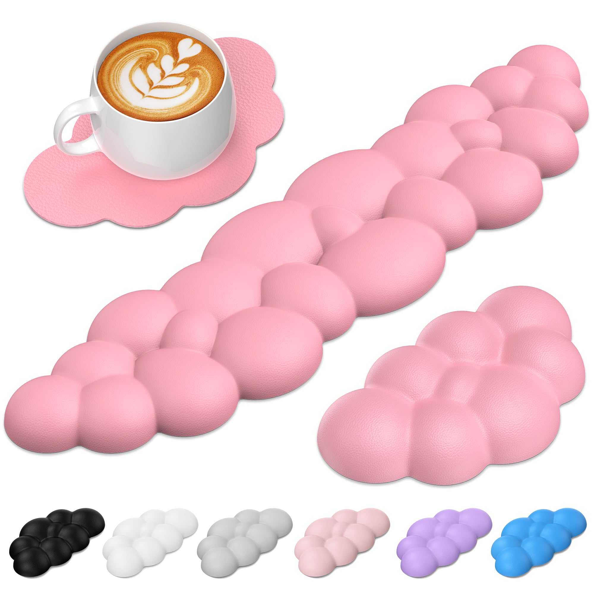 TECKNET Cloud Keyboard Wrist Rest Set, Cloud Wrist Rest with Non-Slip Base