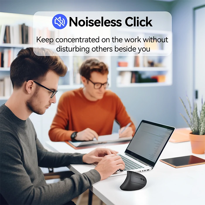 TECKNETTECKNET Ergonomic Mouse, Rechargeable 2.4G+Bluetooth Vertical Mice 6 DPI Adjustable