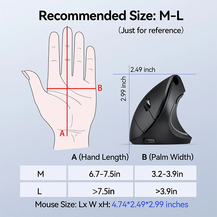 TECKNETTECKNET Rechargeable Wireless Ergonomic Mouse