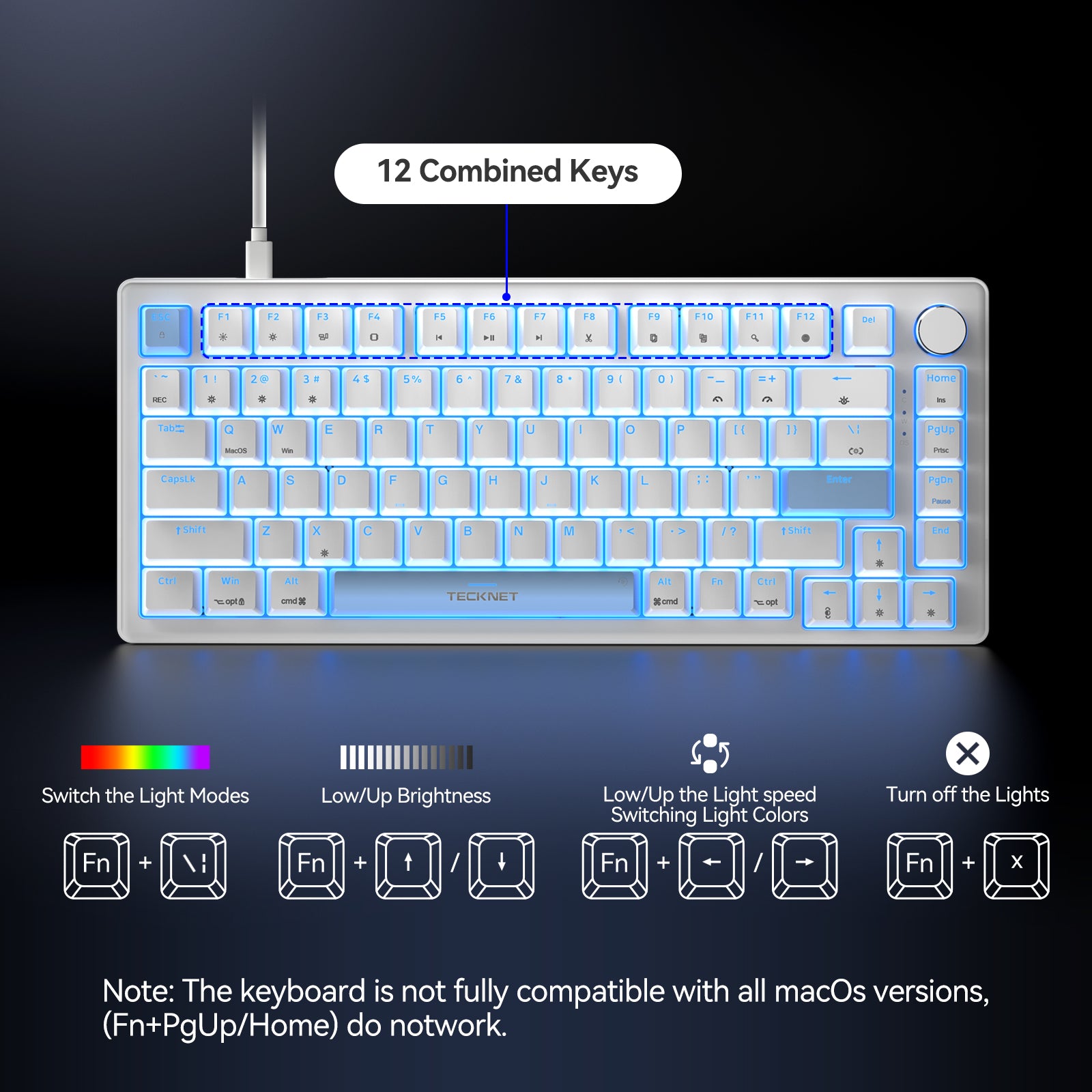 TECKNET EGK-01001 Wireless Gaming Keyboard