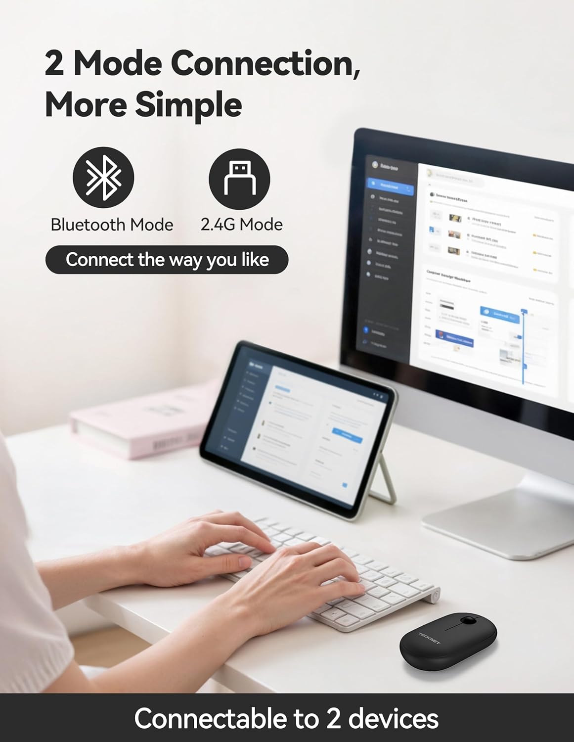 TECKNET Bluetooth & 2.4G USB-A Mouse