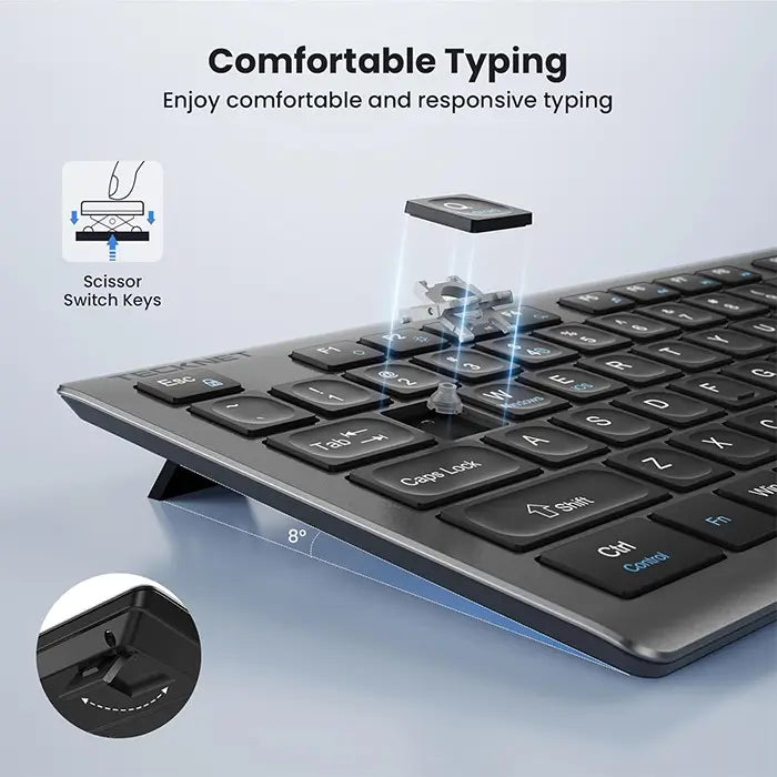 TECKNET Wireless Keyboard and Mouse Combo