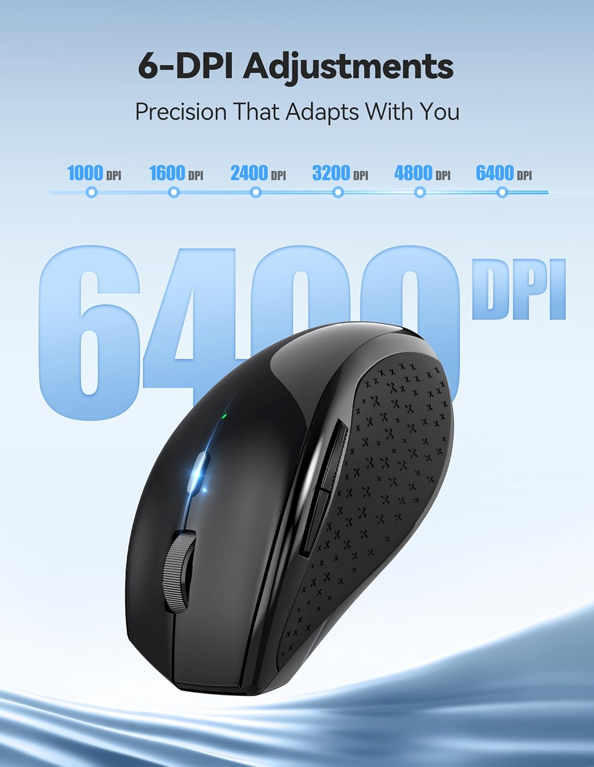 TECKNET Wireless Mouse Rechargeable, 6 Button 6400 DPI