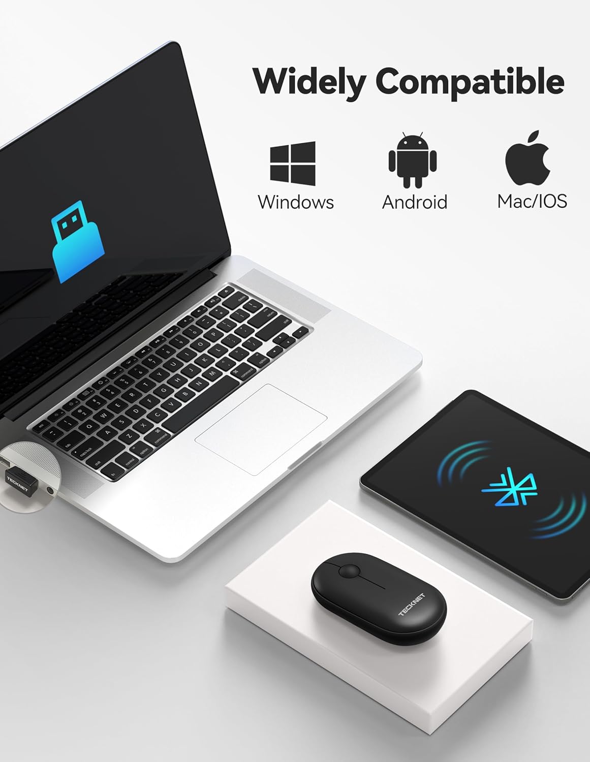 TECKNET Bluetooth & 2.4G USB-A Mouse