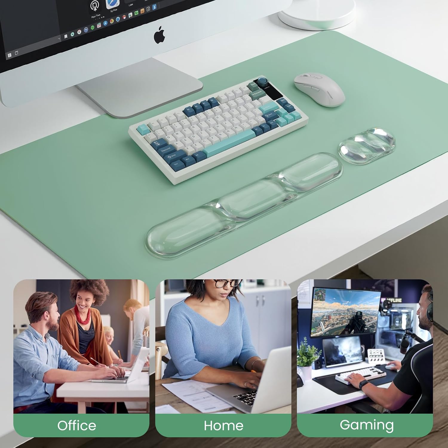 TECKNET Clear Gel Wrist Rest for Computer Keyboard