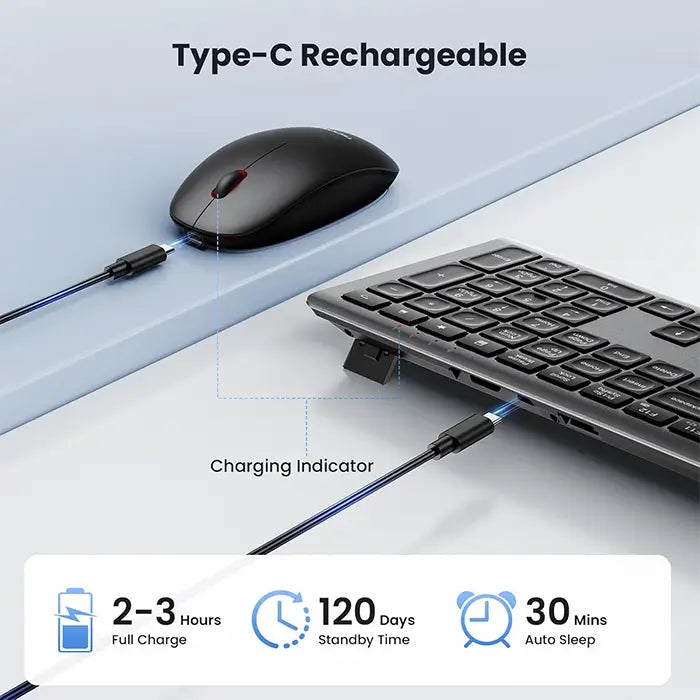 TECKNET Wireless Keyboard and Mouse Combo