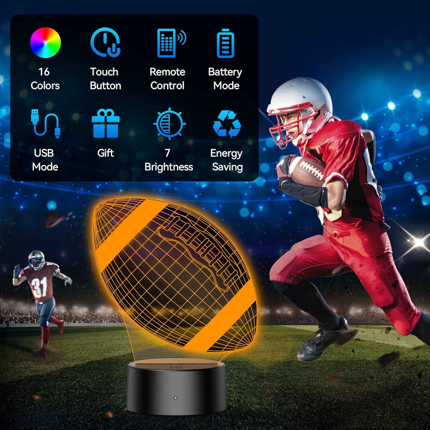 TECKNET 3D Football Night Light