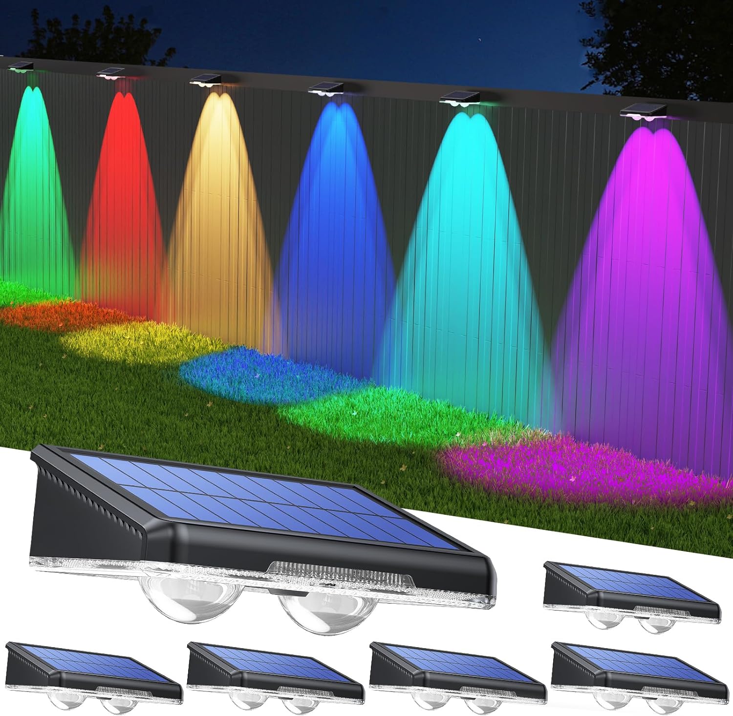 TECKNET Solar Fence Lights Outdoor