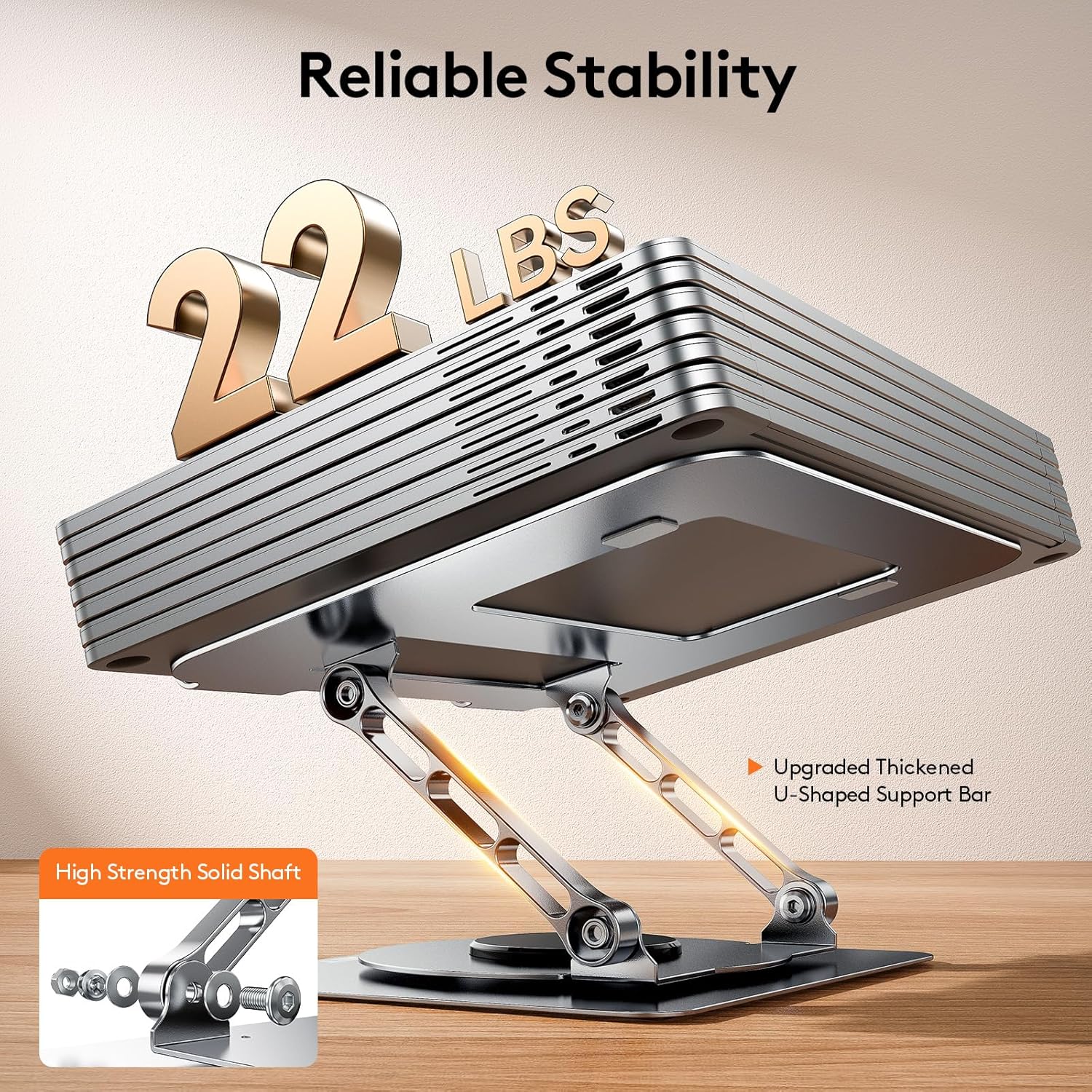 TECKNET Laptop Stand for Desk, 360 Rotating Base