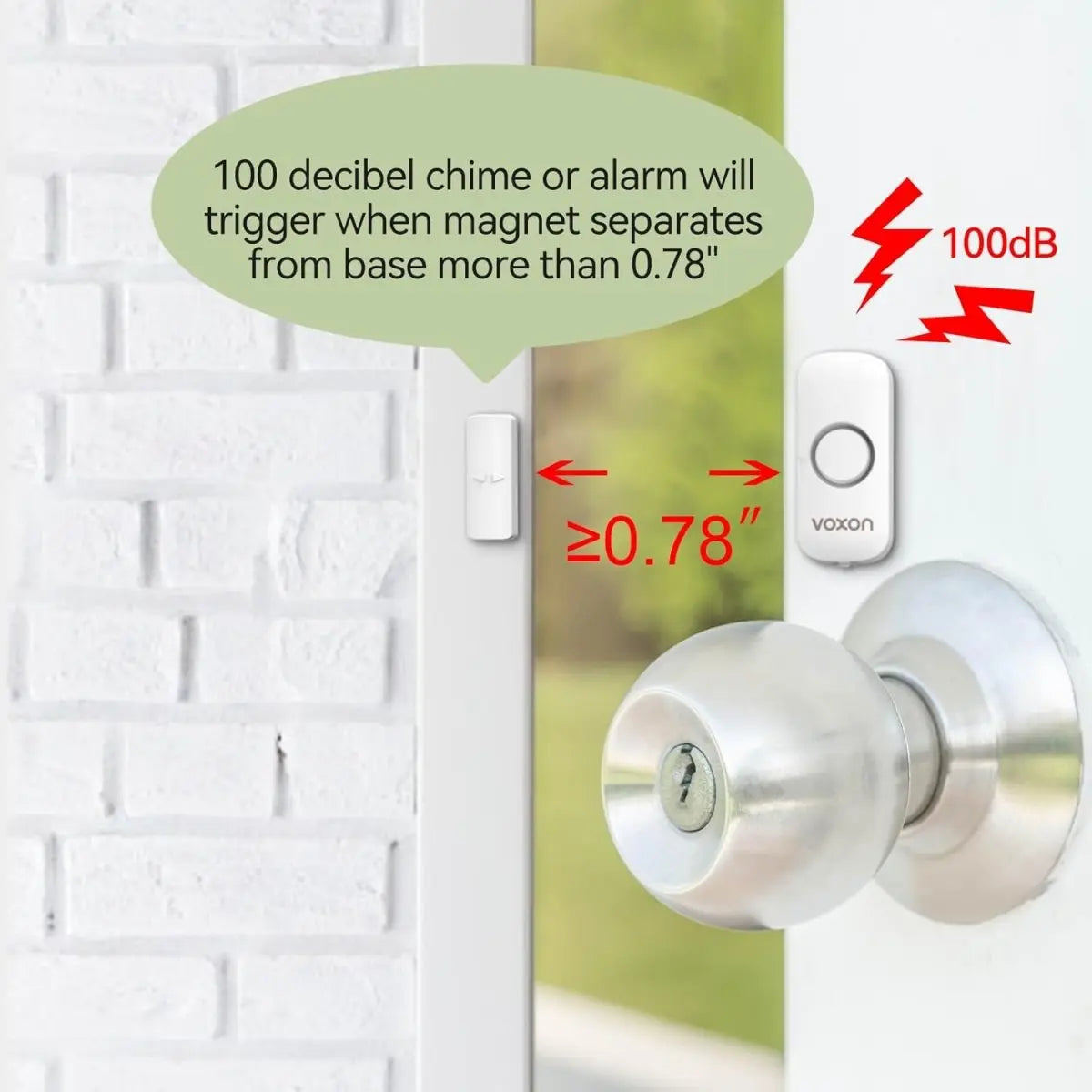 Door Alarms for Kids Safety, VOXON Window Alarm Door Alarm for Home Security Personal Security Window Alarms Sensor Burglar Door Alarm for Pool, Cars, Sheds, Caravans DIY Kit Pack of 2