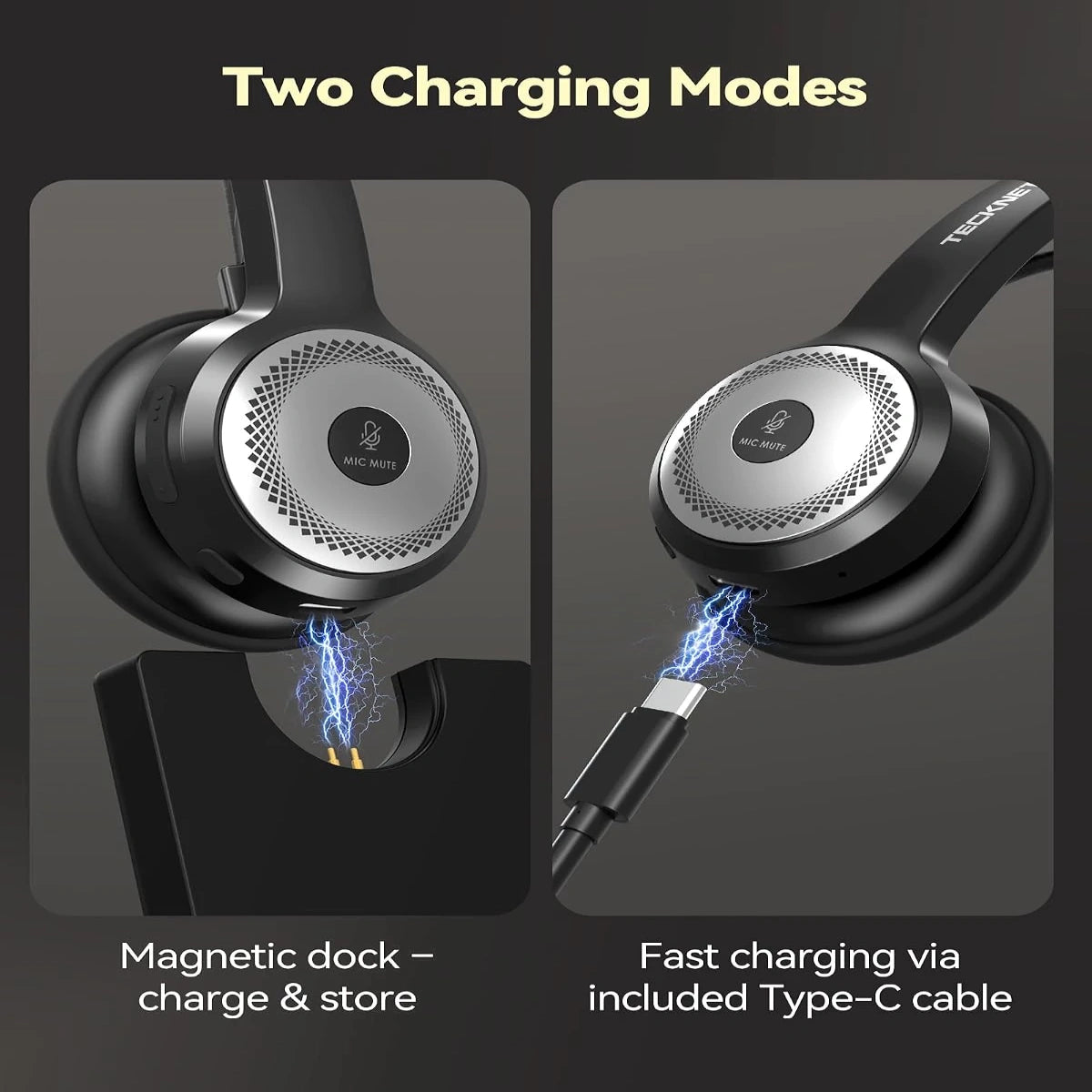 TECKNET Wireless Headset with Charging Base TK-HS003