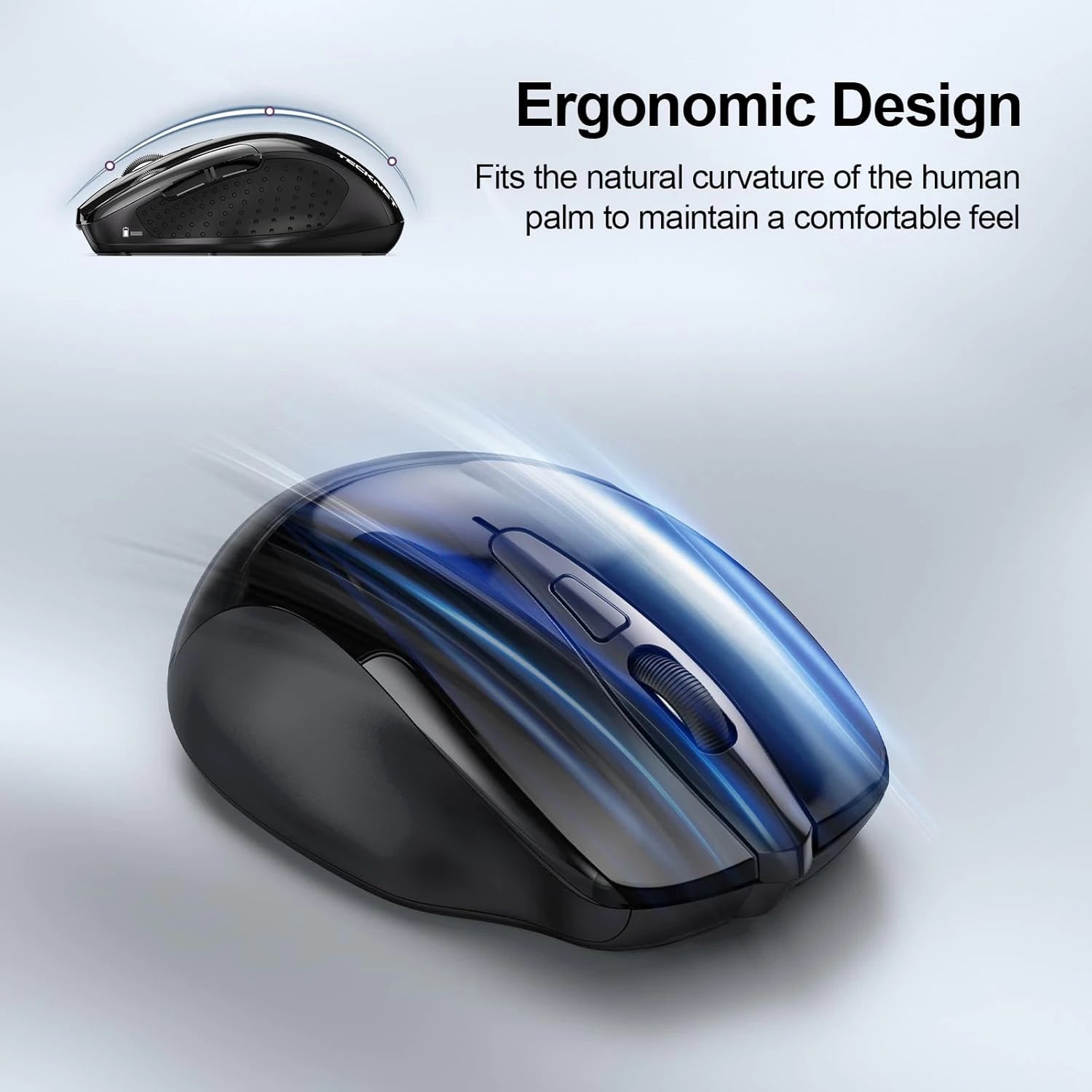 TECKNET Classic Tri-Mode Wireless Silent Mouse MS307