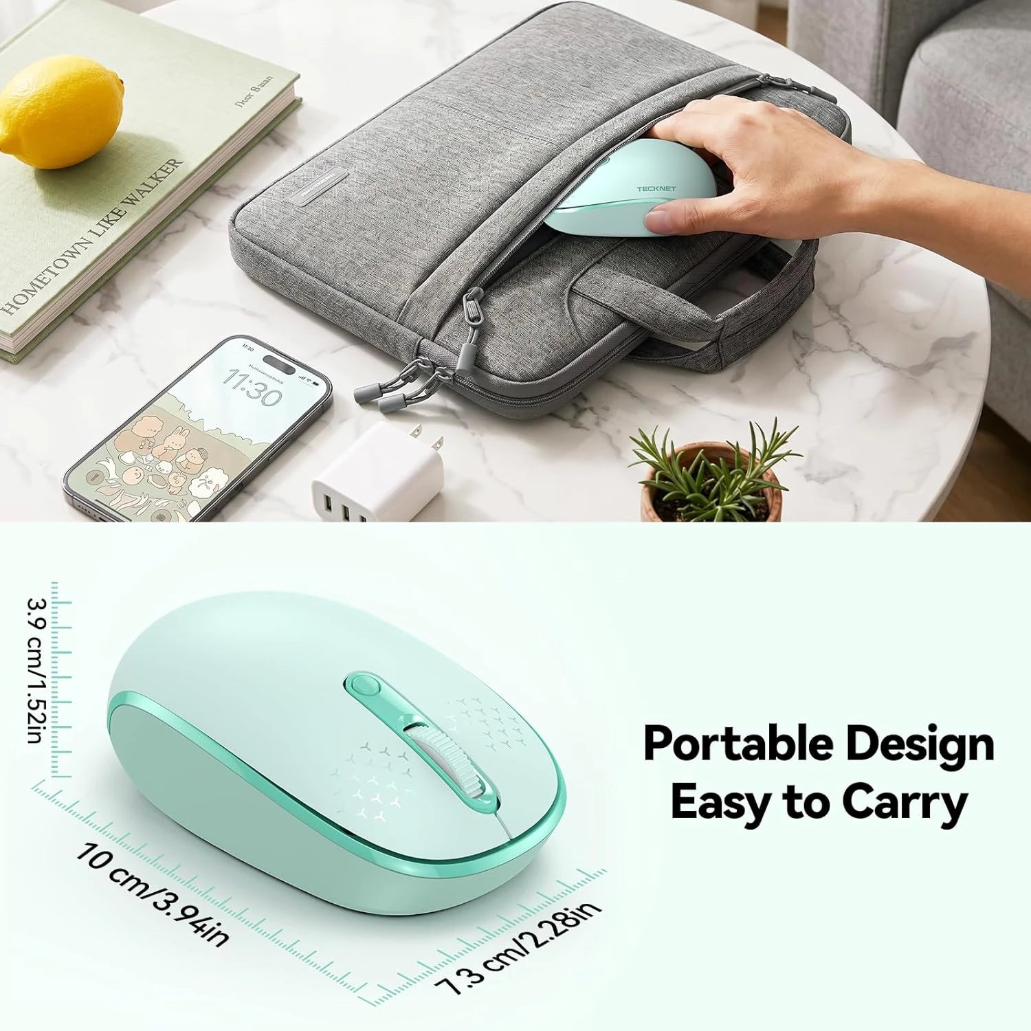 TECKNET Classic 2.4G Wireless Silent Ergonomic Mouse MS006