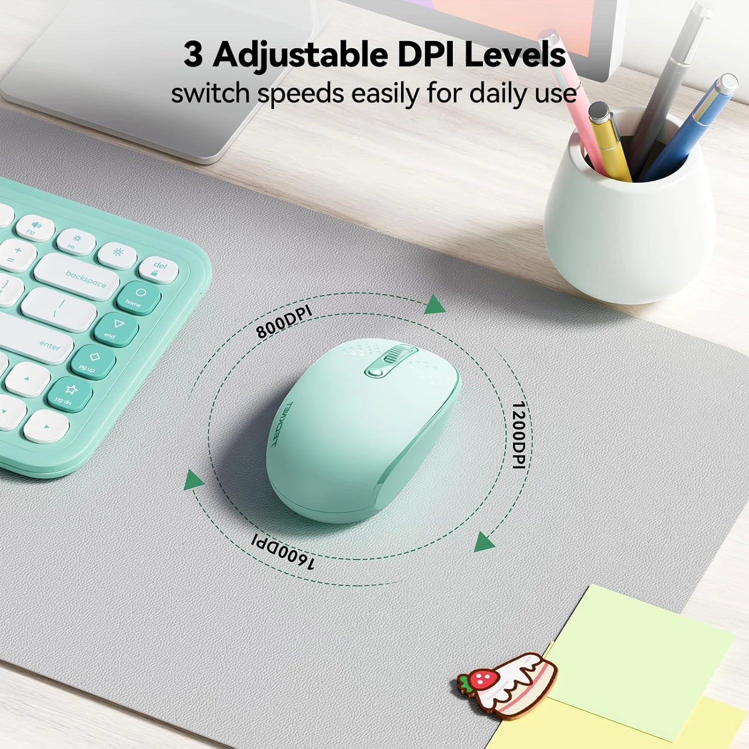TECKNET Classic 2.4G Wireless Silent Ergonomic Mouse MS006
