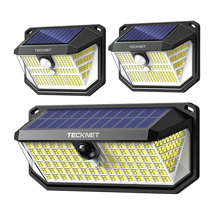 TECKNET Solar Lights Outdoor Motion Sensor Waterproof,2×231 LED + 1×416 LED