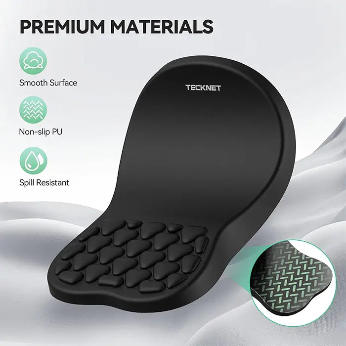 TECKNET Ergonomic Mouse Pad with Wrist Rest, Soft Comfortable Massage Design