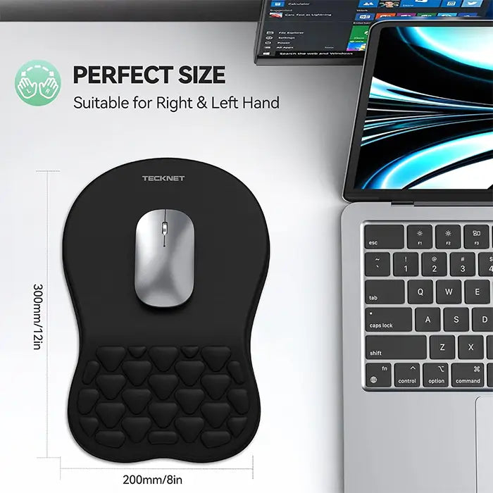 TECKNET Ergonomic Mouse Pad with Wrist Rest, Soft Comfortable Massage Design