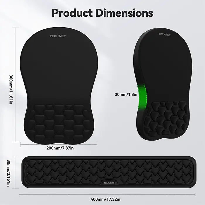 TECKNET Keyboard Wrist Rest and Mouse Pad 2 in 1 Set with Wrist Support