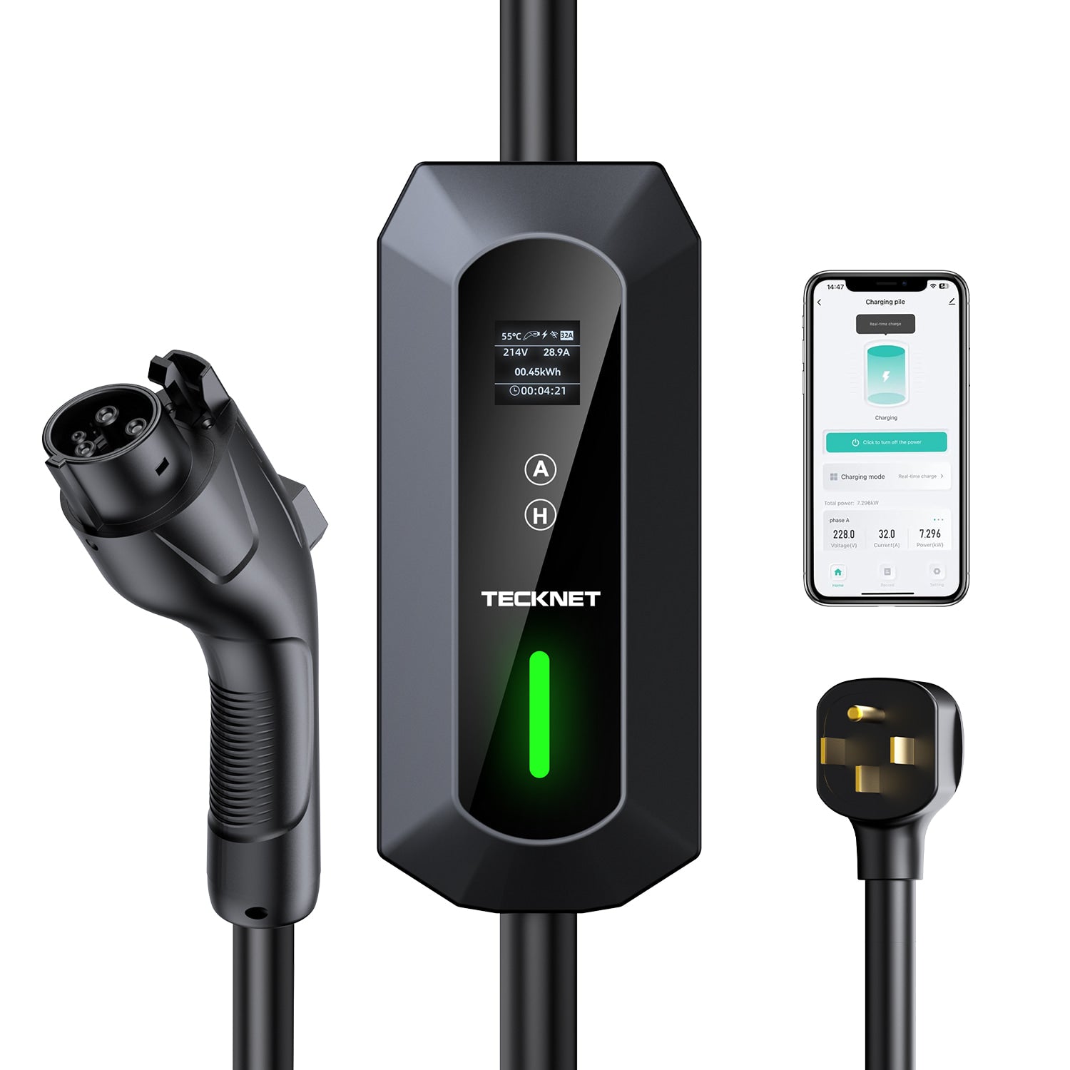 Tecknet 32A Level 2 Portable EV Charger