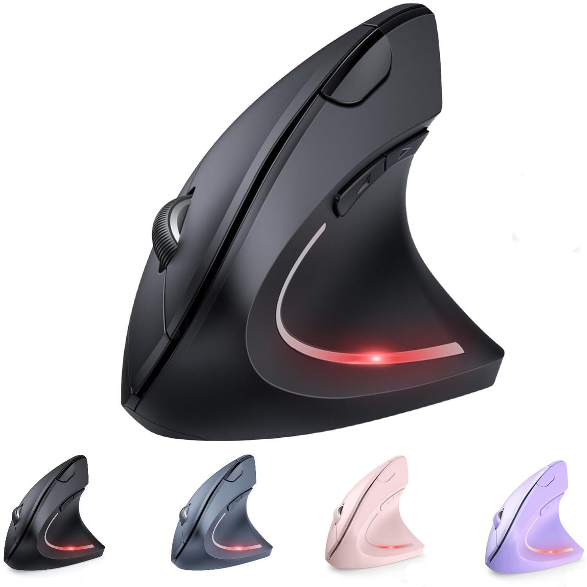 TECKNET Ergonomic Mouse, Wireless Bluetooth Vertical Mouse, 4800 DPI Optical Tracking, 6 Adjustable DPI, Quiet Clicks, 2.4GHz with USB A Receiver, 12 Months Battery, 6 Buttons, Wide Compatibility