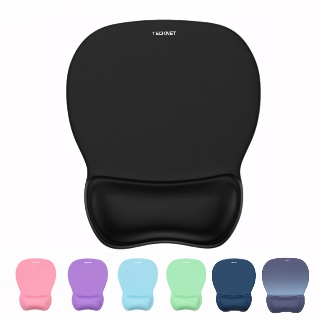 TECKNET Gel Mouse Pad with Wrist Rest, Ergonomic Office Mousepad with Wrist Support, Non-Slip & Smooth Surface, Comfortable Desk Mat for Office Gaming Study-Black