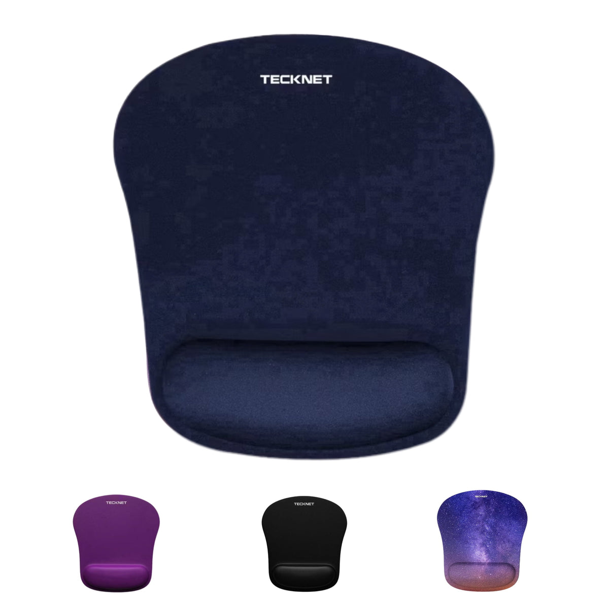 TECKNET BASICS Mouse Pad with Wrist Support, Ergonomic Gaming Mouse Pad for Pain Relief, Non-Slip Waterproof Desk Pad for Office, Study & Laptop, Navy Blue