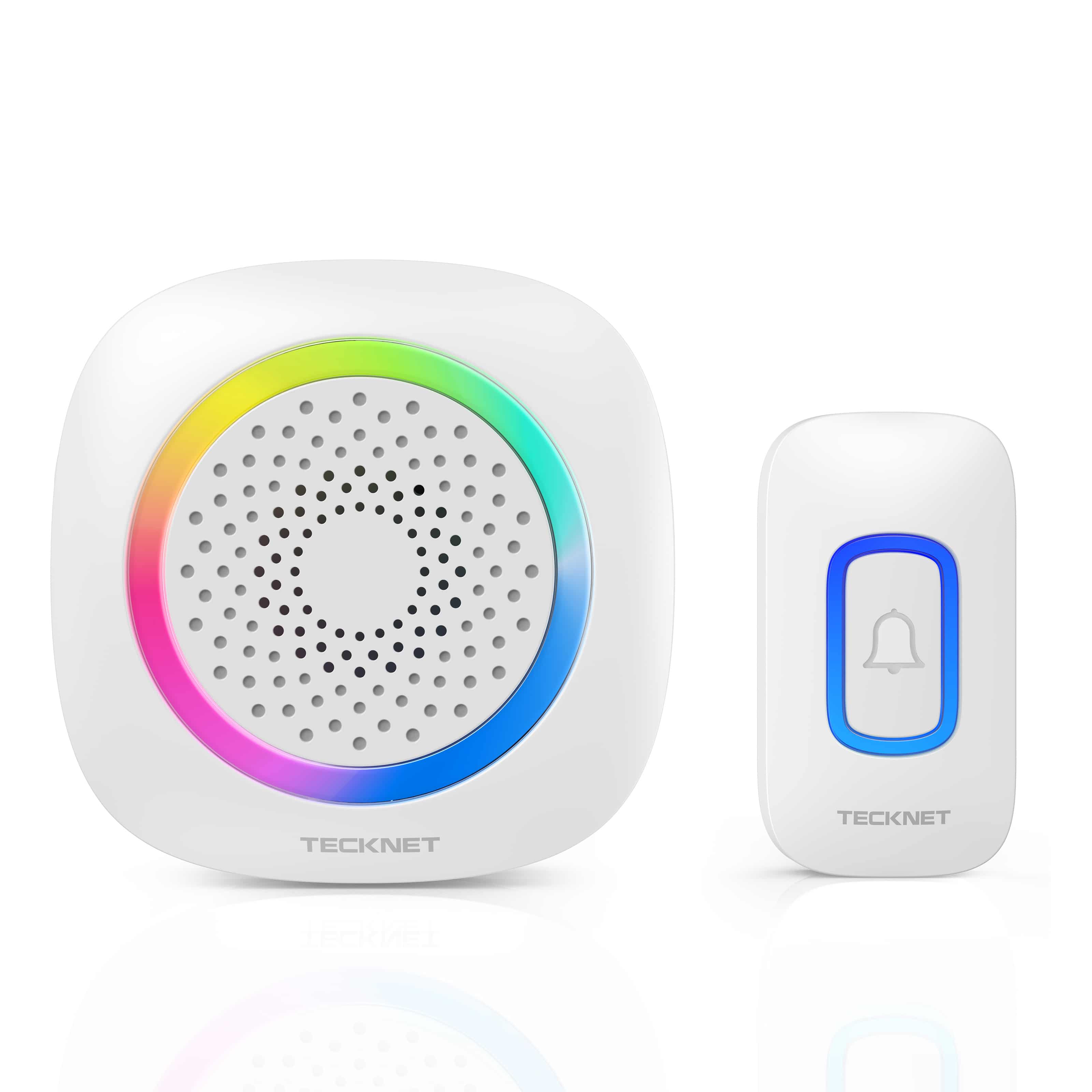 TECKNET Battery Powered Wireless Doorbell With RGB Light