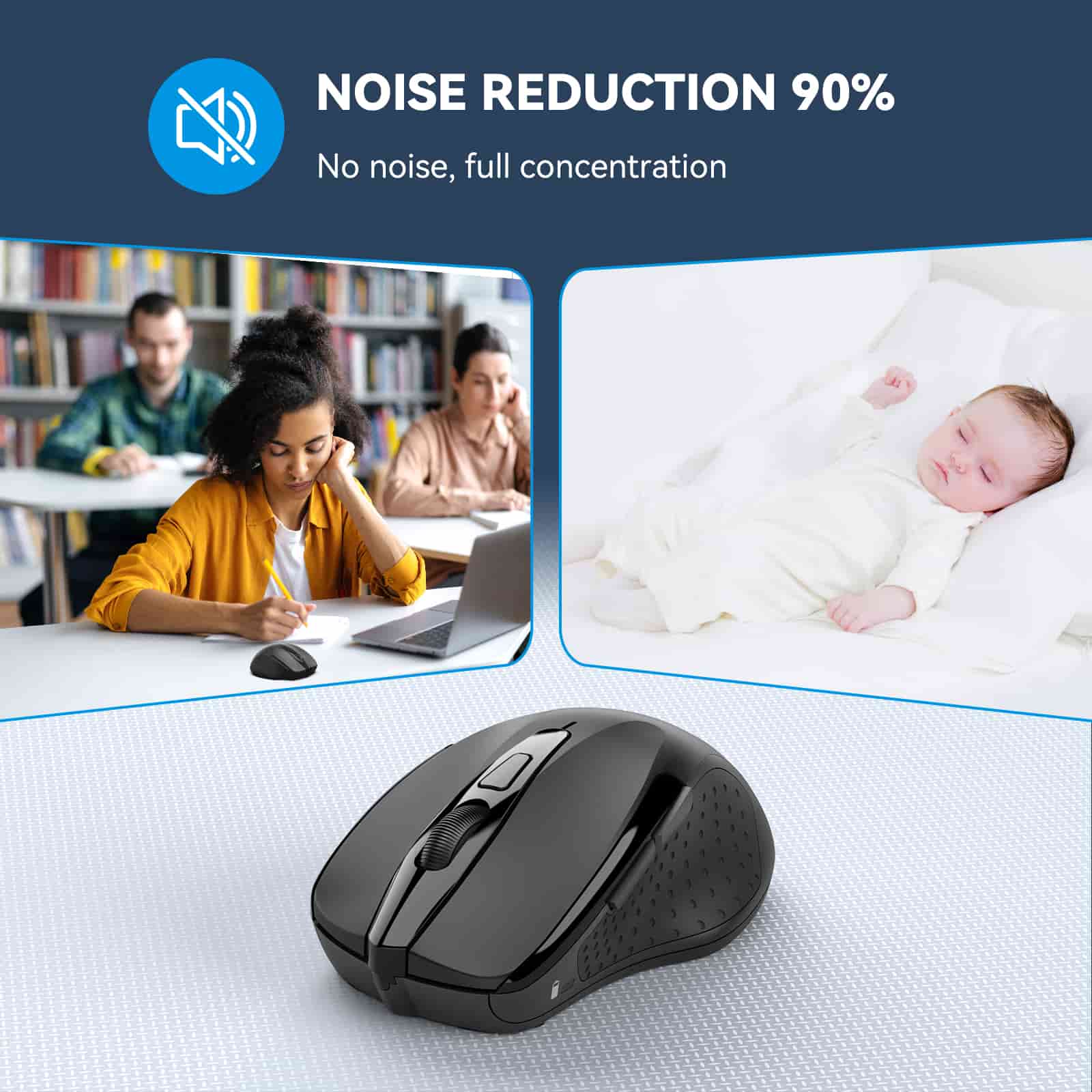 TECKNET 2.4G Wireless Silent Mouse 4000 DPI