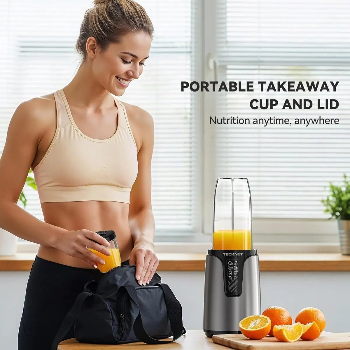 TECKNET 1000W Bullet Blender with 2 BPA-Free Cup