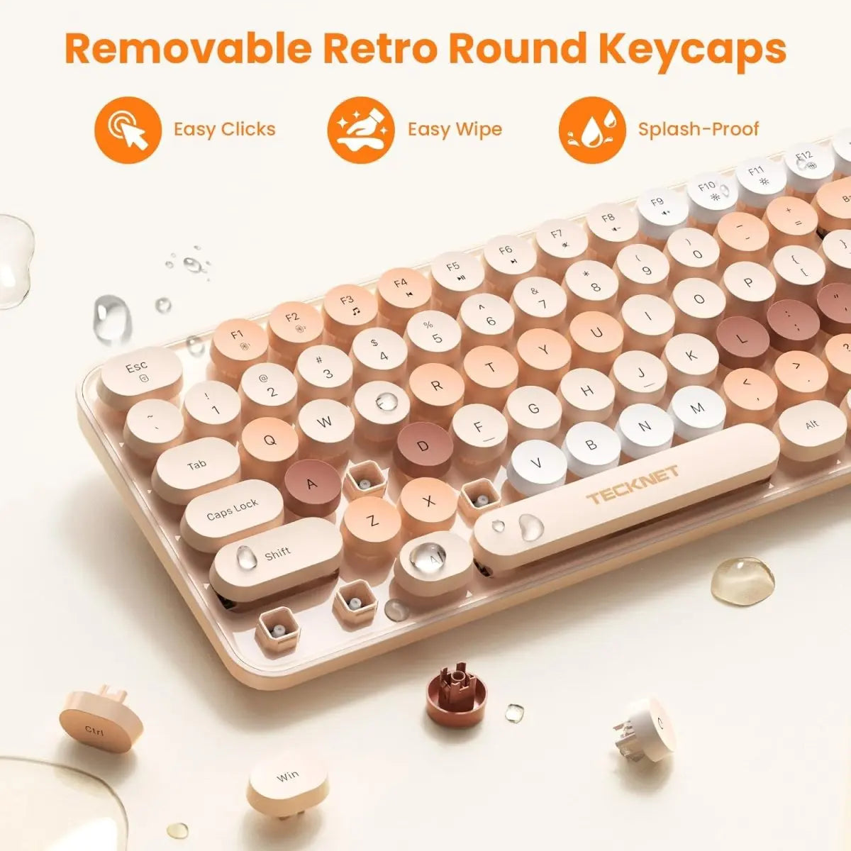 TECKNET Colorful Wireless Keyboard and Mouse Combo