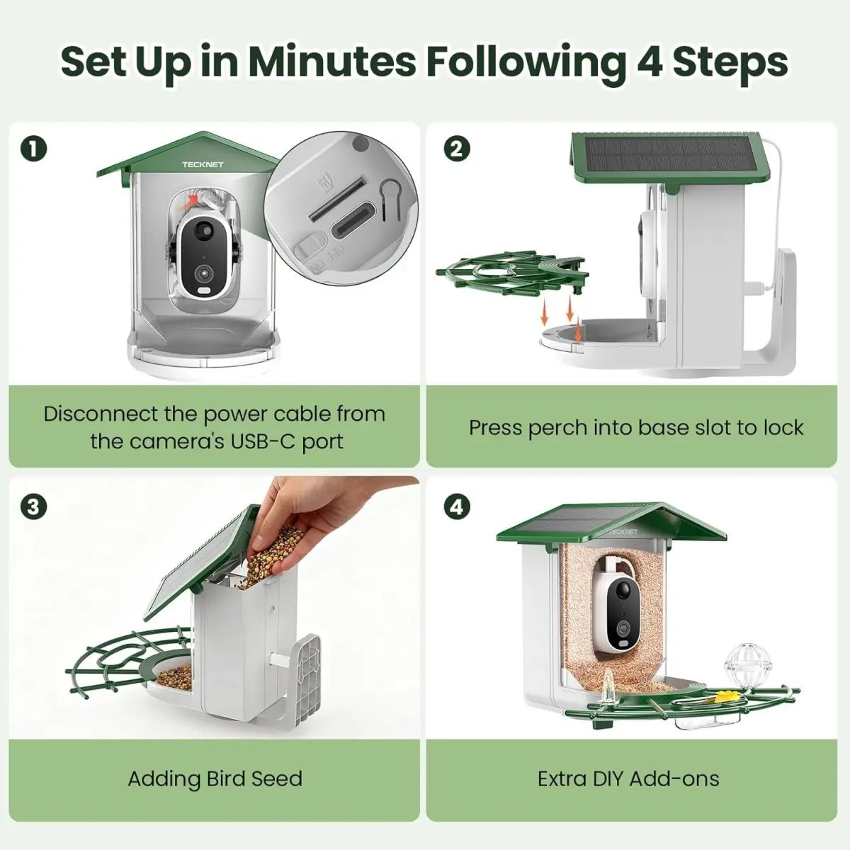 TECKNET Smart Bird Feeder with Camera