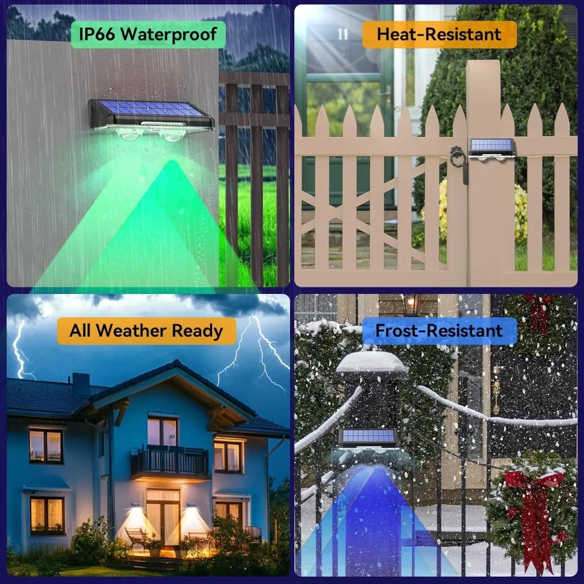 TECKNET Solar Fence Lights Outdoor
