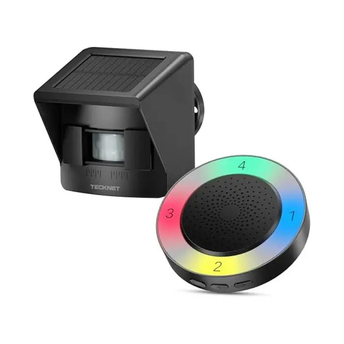 TECKNET Solar Wireless Driveway Alarm Smart Home 1 Receiver and 1 Sensor