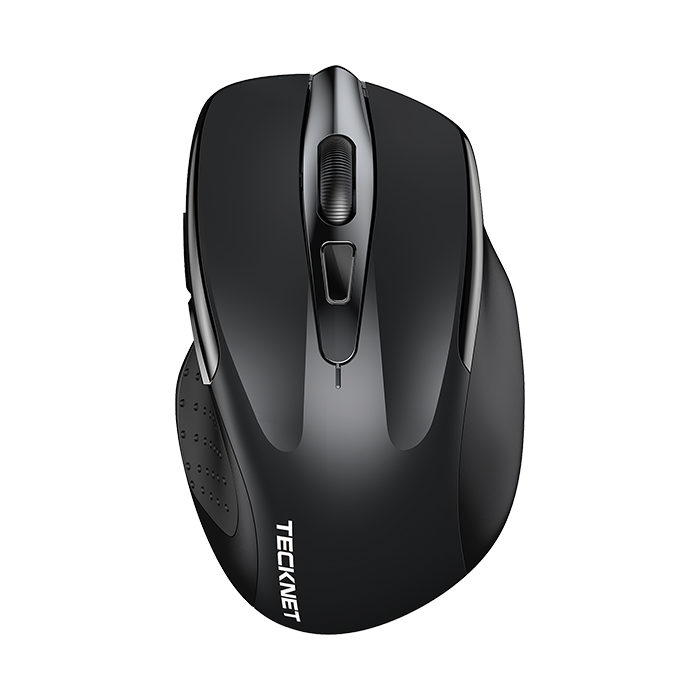 TECKNET Rechargeable Jiggler Wireless Mouse (BT5.0/3.0 & 2.4G) 4800 DPI Silent USB A & Bluetooth Mouse 6 Buttons