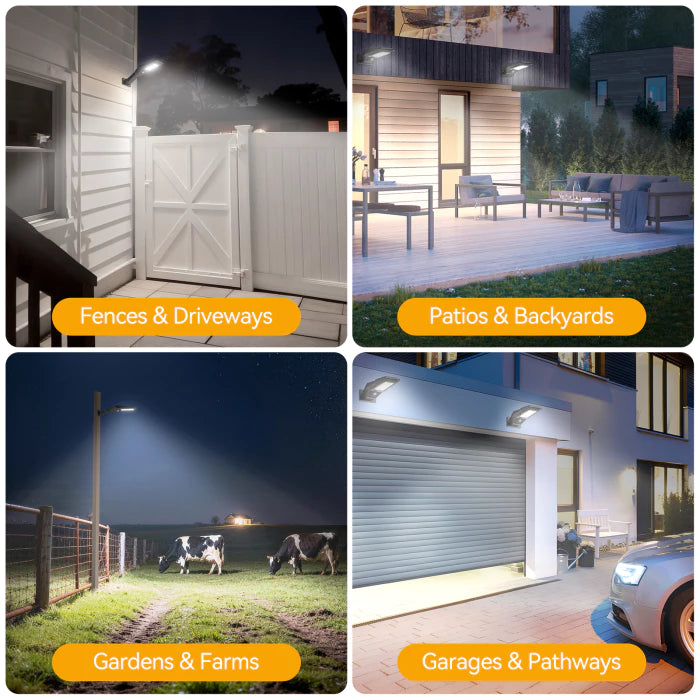 TECKNET Solar Street Lights Outdoor Waterproof - Dusk to Dawn Solar Powered Street Lights IP66, Pole & Wall, with Motion Sensor & Remote
